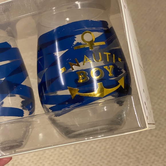 NEW! Wine Drink Glass Cup Set - Nauti Girl & Nauti Boy - Wedding Couple Gift - Picture 5 of 7